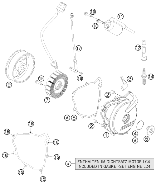 SYSTEME DE ALLUMAGE POUR 690 ENDURO R 2011 (AU/GB)