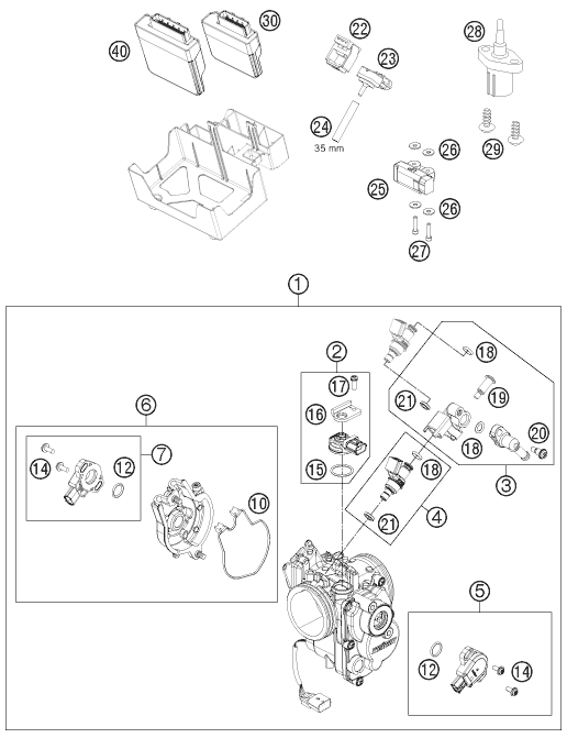 CORPS DU CLAPET DETRANGLEMENT POUR 690 ENDURO R 2012 AUGB