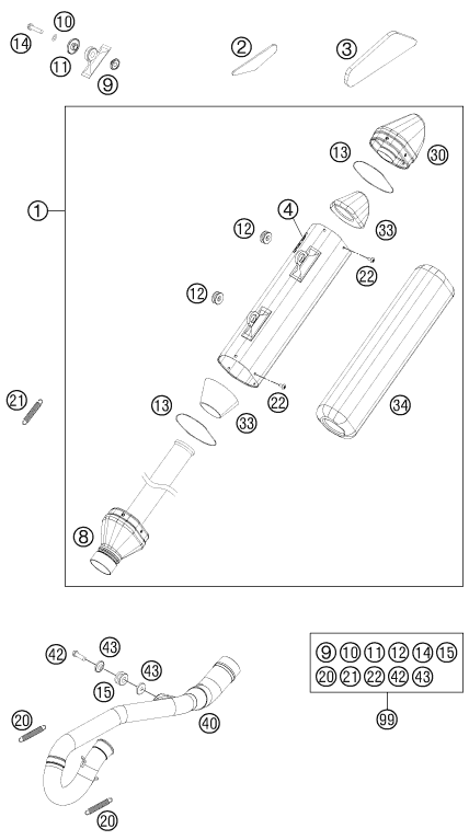 SYSTEME DECHAPPEMENT POUR 250 SX F 2011 EU