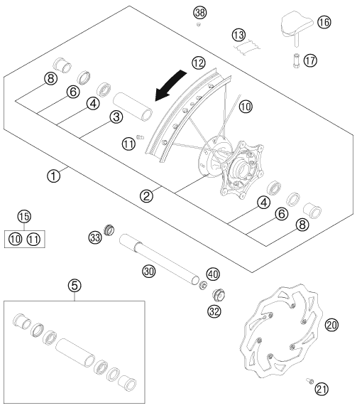 ROUE AVANT POUR 350 SX F 2014 EU