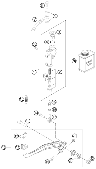 SYSTEME DE FREIN ARRIERE POUR 350 SX-F 2011 (EU)