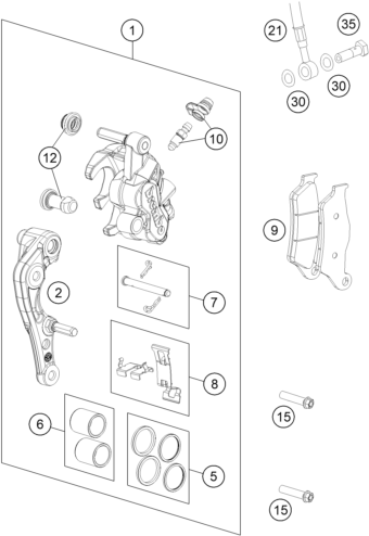 ETRIER DE FREIN AVANT POUR 125 SX 2015 (EU)