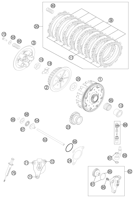 EMBRAYAGE POUR 250 SX F 2011 EU