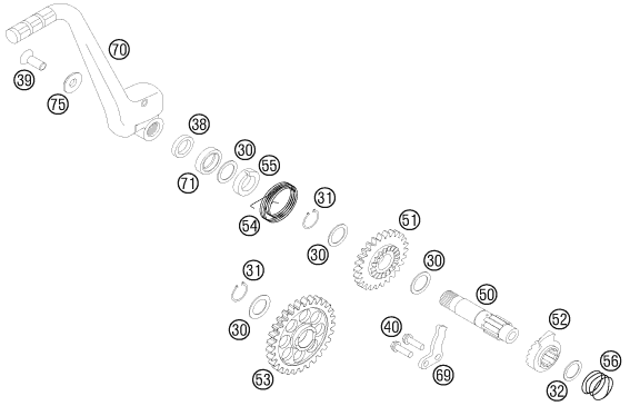 DEMARREUR KICK POUR 250 EXC-F 2012 (EU)