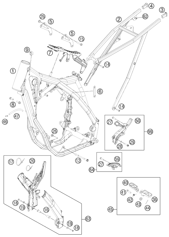 CADRE POUR 350 SX-F 2011 (EU)