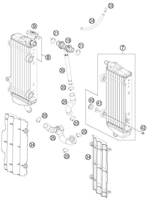 SYSTEME DE REFROIDISSEMENT POUR 350 SX F 2011 EU