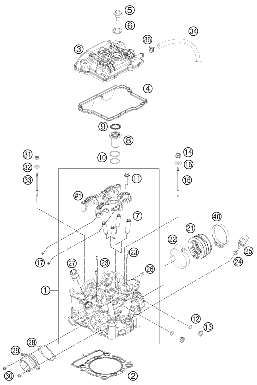 CULASSE POUR 350 SX F 2011 EU