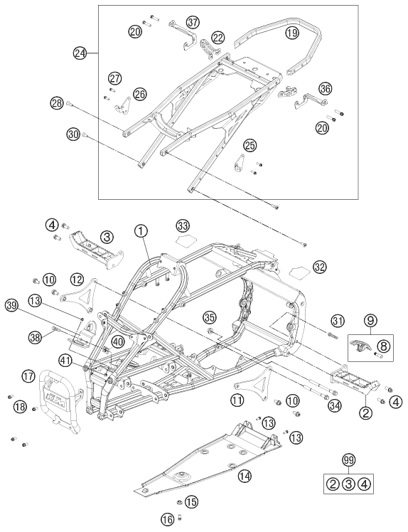 CADRE POUR 525 XC ATV 2011 EU