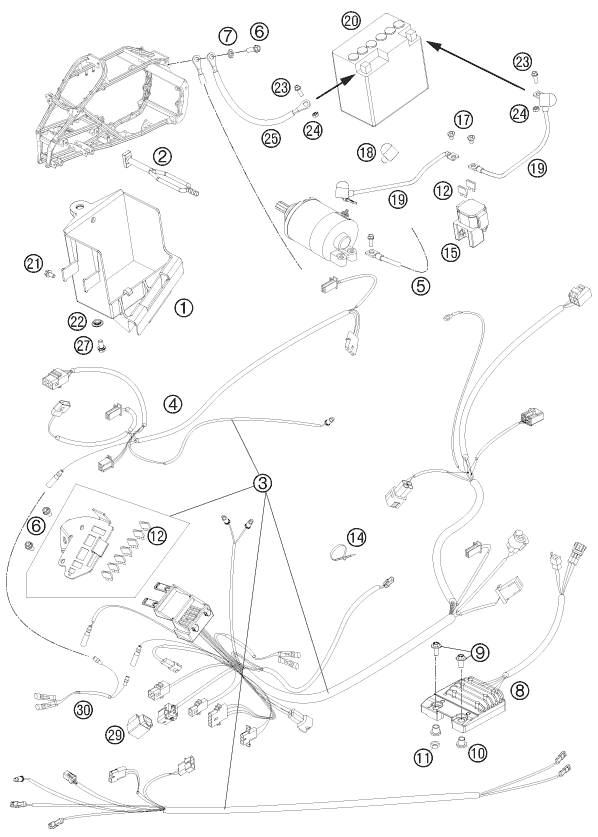 FAISCEAU DE CABLES POUR 525 XC ATV 2011 (EU)