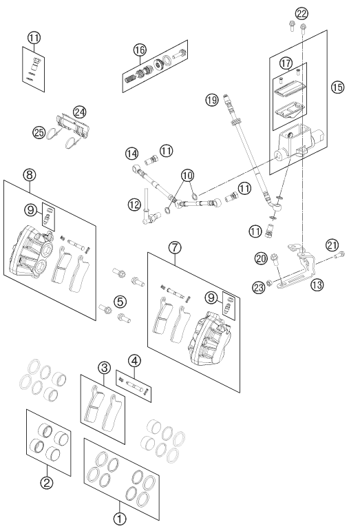 ETRIER DE FREIN AVANT POUR 525 XC ATV 2011 (EU)