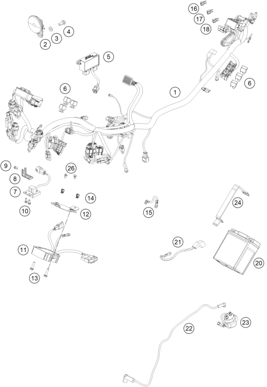 FAISCEAU DE CABLES POUR 125 DUKE 2011 (EU)