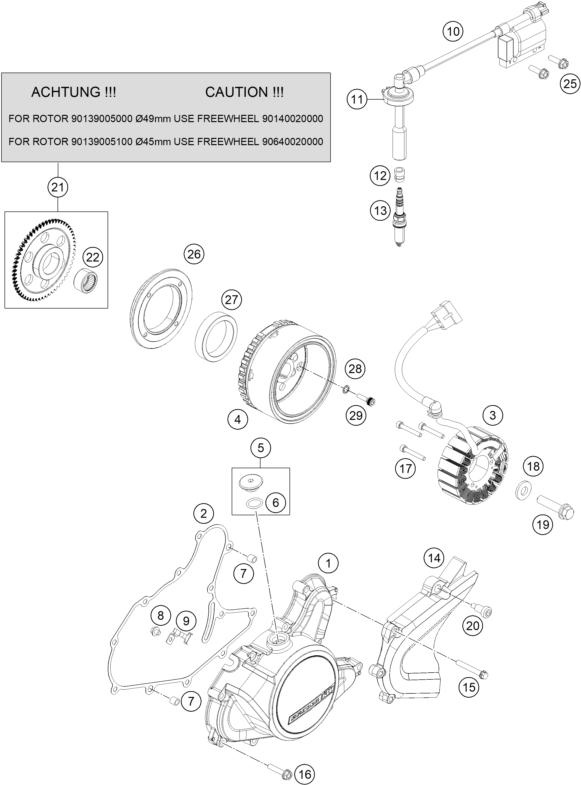 SYSTEME DE ALLUMAGE POUR 125 DUKE 2011 DE