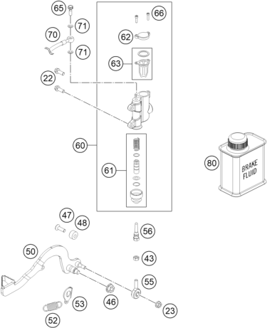 SYSTEME DE FREIN ARRIERE POUR 50 SX 2016 EU