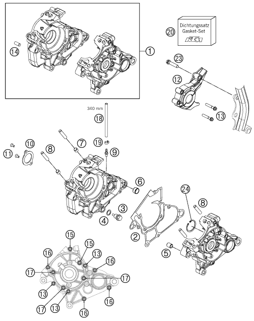 CARTER MOTEUR POUR 50 SX MINI 2012 EU
