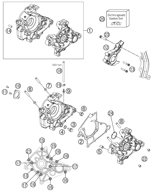 CARTER MOTEUR POUR 50 SX 2012 EU
