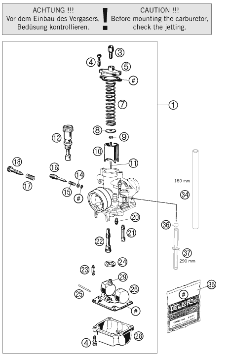 CARBURATEUR POUR 50 SX 2015 (EU)