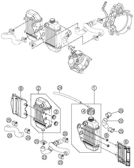 SYSTEME DE REFROIDISSEMENT POUR 50 SX MINI 2015 EU