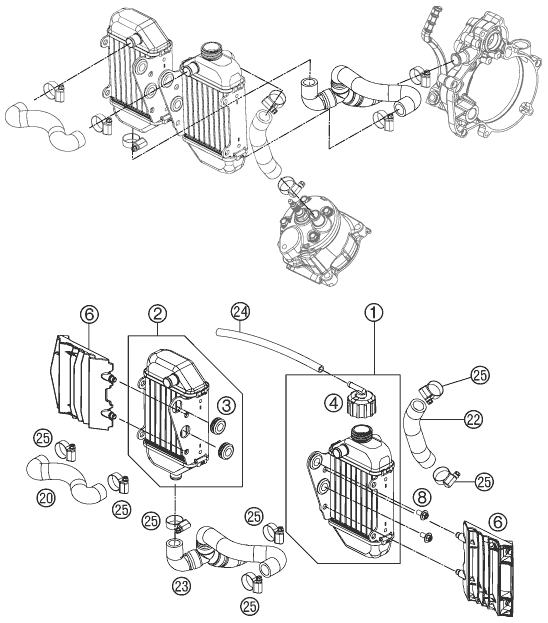 SYSTEME DE REFROIDISSEMENT POUR 50 SX 2012 EU