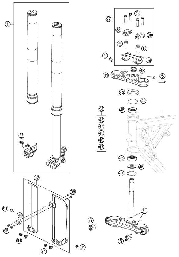 FOURCHE TELESCOPIQUE TE DE FOURCHE POUR 65 SX 2012 (EU)