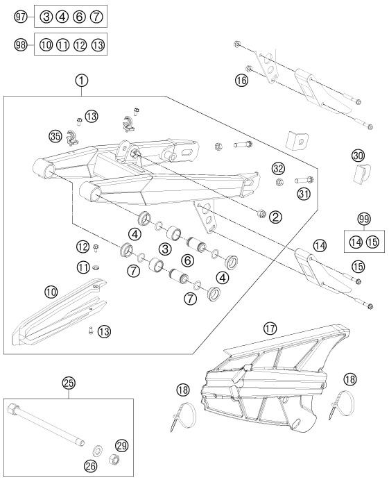 BRAS OSCILLANT POUR 65 SX 2015 (EU)