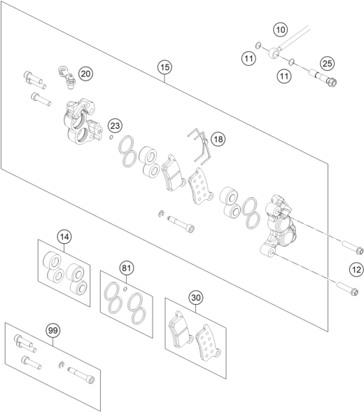 ETRIER DE FREIN AVANT POUR 65 SX 2017 (EU)