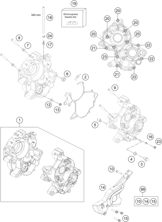 CARTER MOTEUR POUR 65 SX 2022 (EU)