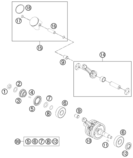 VILEBREQUIN PISTON POUR 65 SX 2012 EU