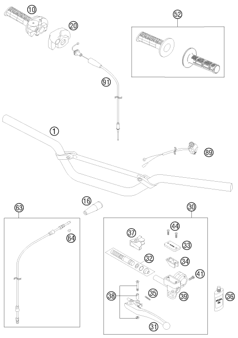 GUIDON ARMATURES POUR 85 SX 1714 2012 EU