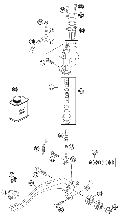 SYSTEME DE FREIN ARRIERE POUR 85 SX 17/14 2012 (EU)