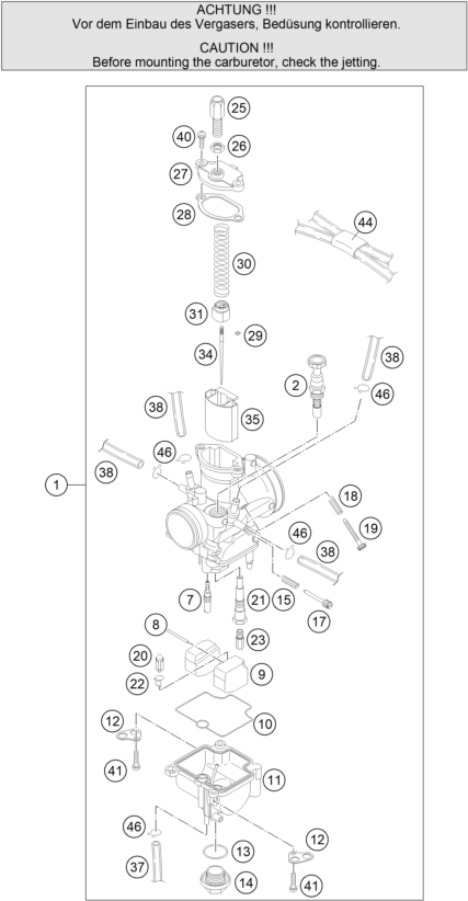 CARBURATEUR POUR 85 SX 17/14 2012 (EU)