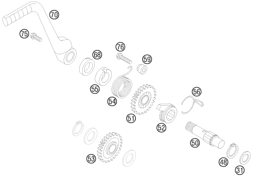 DEMARREUR KICK POUR 85 SX 17/14 2012 (EU)