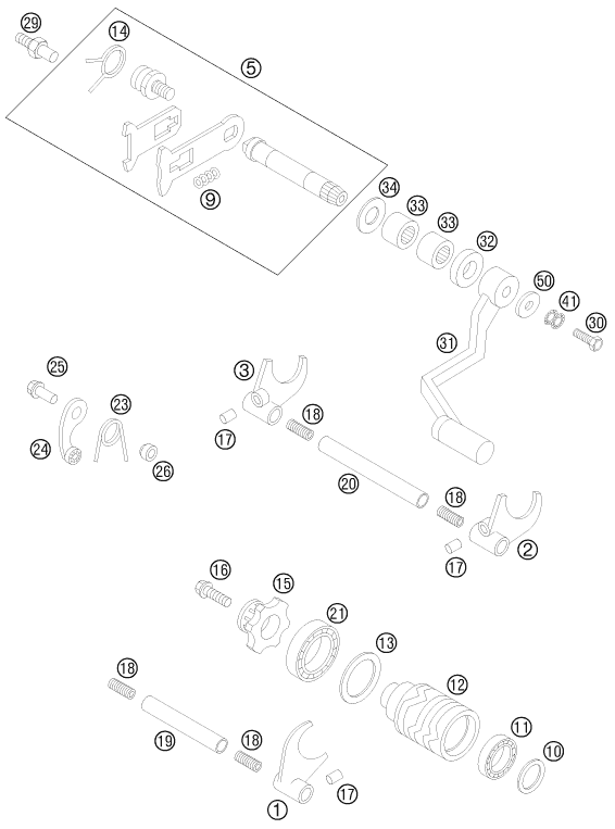 MECANISME DE SELECTION POUR 85 SX 1714 2012 EU