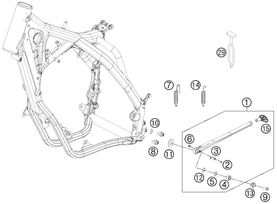 BEQUILLE LATERALE BEQUILLE CENTRALE POUR 250 XC 2016 (EU/US)