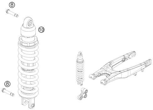 AMORTISSEUR POUR 250 XC 2012 (EU/US)