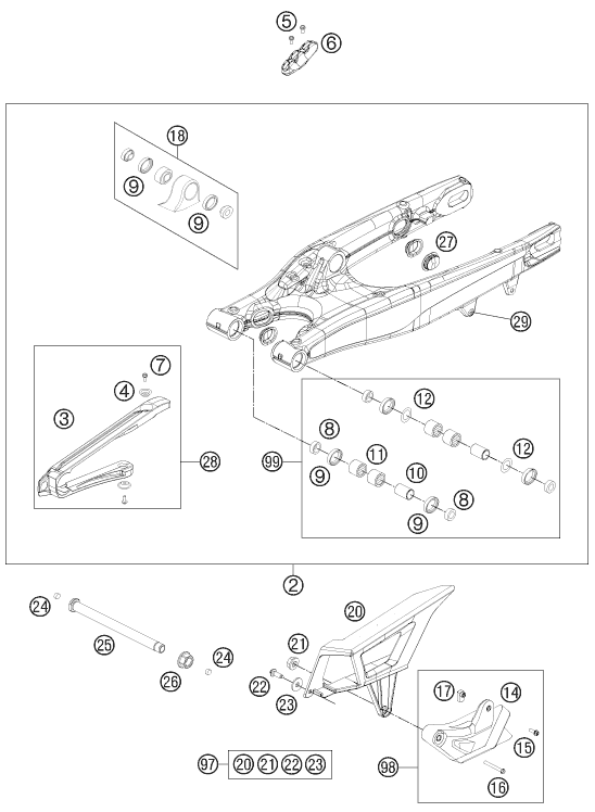 BRAS OSCILLANT POUR 125 EXC 2012 (EU)