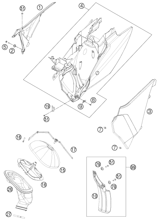 FILTRE A AIR POUR 125 SX 2012 (EU)