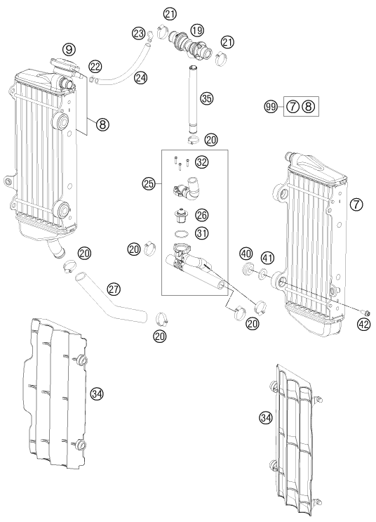 SYSTEME DE REFROIDISSEMENT POUR 250 EXC 2013 (EU)