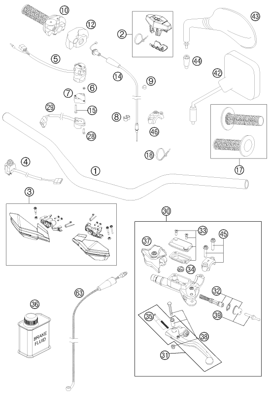GUIDON ARMATURES POUR 250 EXC 2012 EU