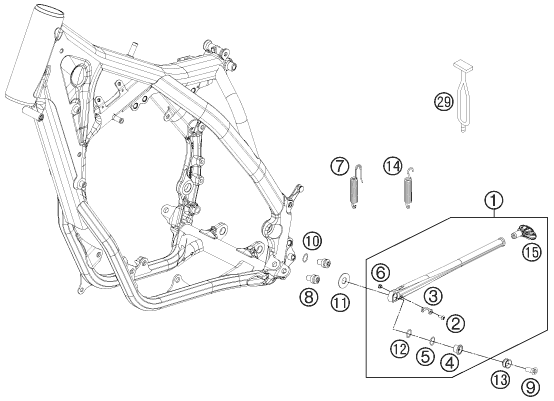 BEQUILLE LATERALE BEQUILLE CENTRALE POUR 250 XC 2012 (EU/US)