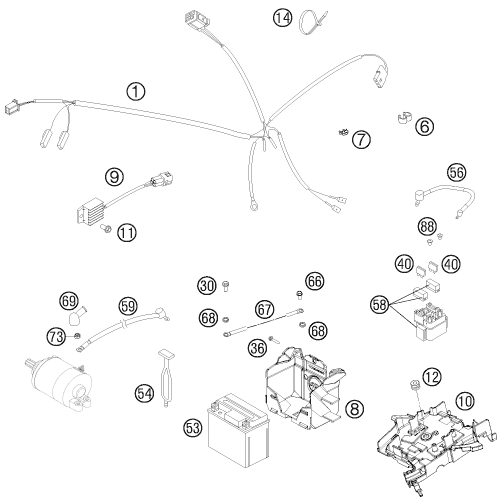 FAISCEAU DE CABLES POUR 250 XC 2014 (EU/US)