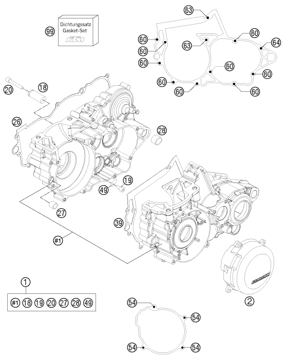 CARTER MOTEUR POUR 250 SX 2012 (EU)