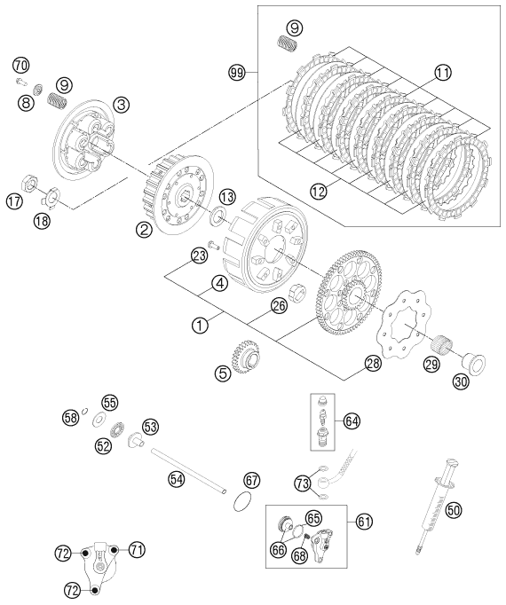 EMBRAYAGE POUR 250 EXC 2012 (EU)