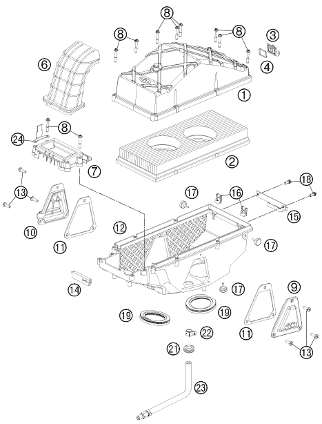 FILTRE A AIR POUR 990 ADVENTURE BLUE ABS 12 (AU/GB)