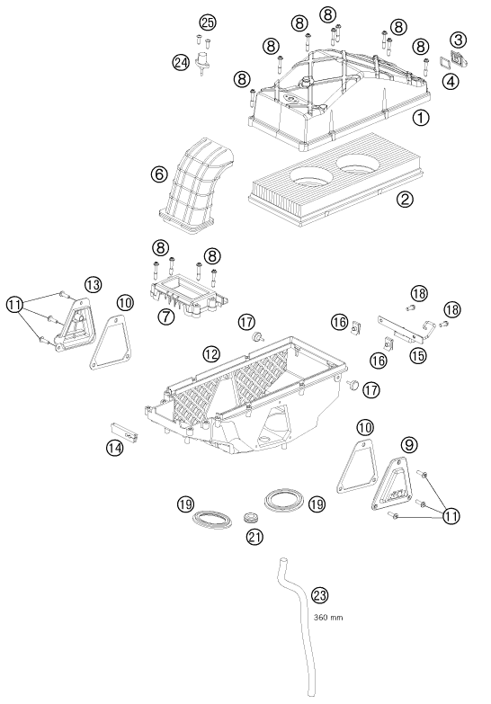 FILTRE A AIR POUR 990 SUPERMOTO R 2012 (AU/GB)