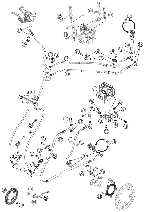 SYSTEME ANTIBLOCAGE POUR 990 SUPERMOTO R 2012 (AU/GB)