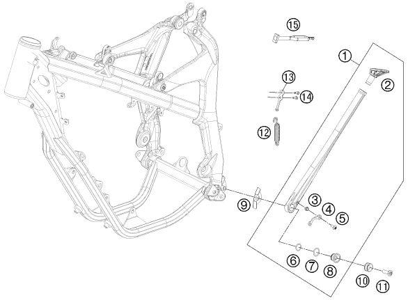 BEQUILLE LATERALE BEQUILLE CENTRALE POUR FREERIDE 250 F 2018 (EU)