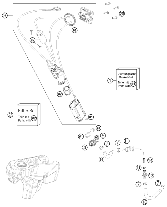 POMPE A ESSENCE POUR FREERIDE 350 2013 (EU)