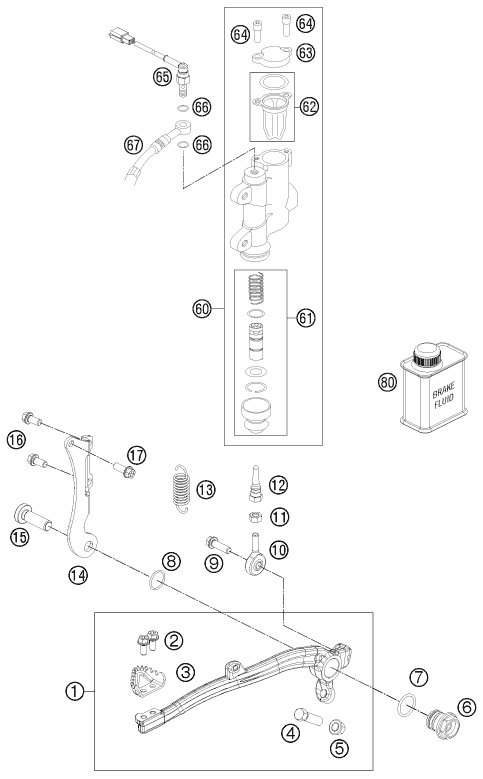 SYSTEME DE FREIN ARRIERE POUR FREERIDE 350 2012 (EU)