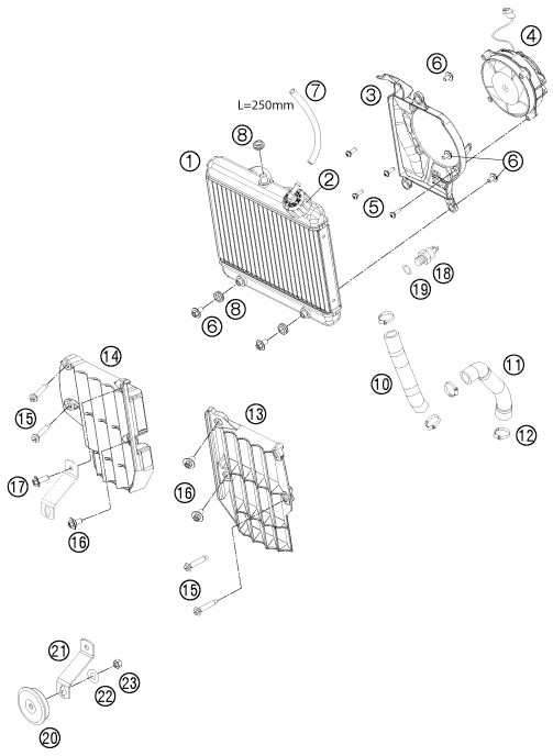 SYSTEME DE REFROIDISSEMENT POUR FREERIDE 350 2012 EU
