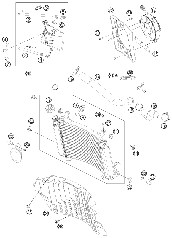 SYSTEME DE REFROIDISSEMENT POUR 690 ENDURO R 2012 AUGB